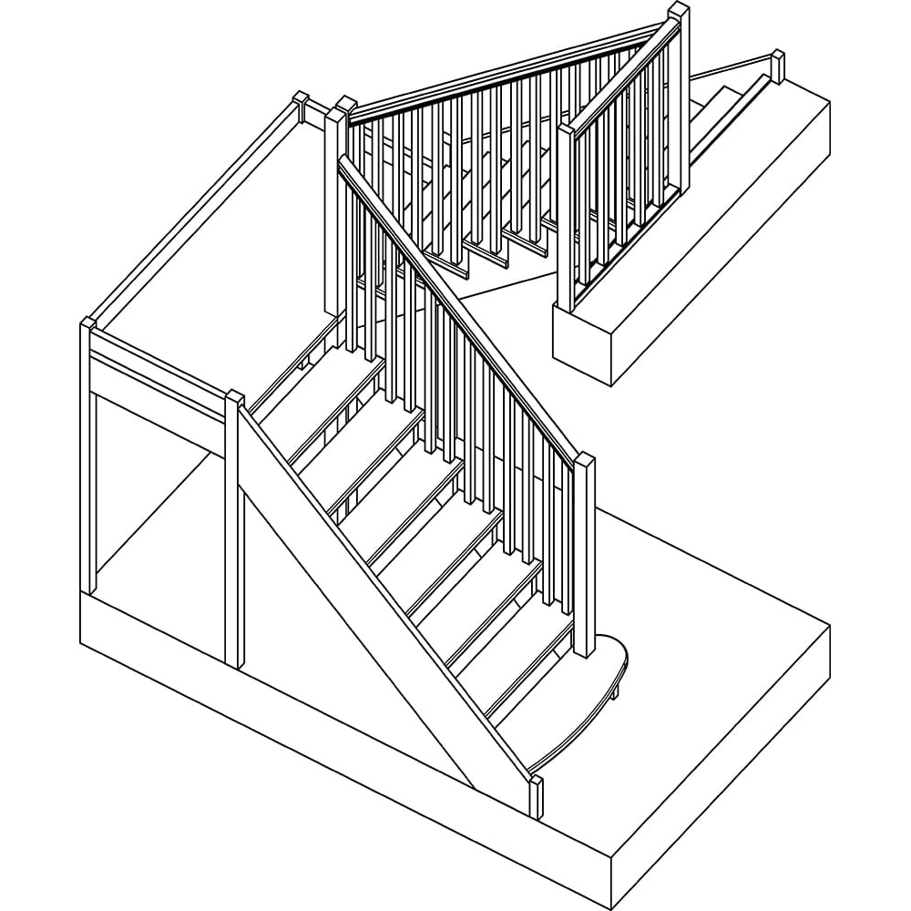 П-образная лестница (разворот 180*)
